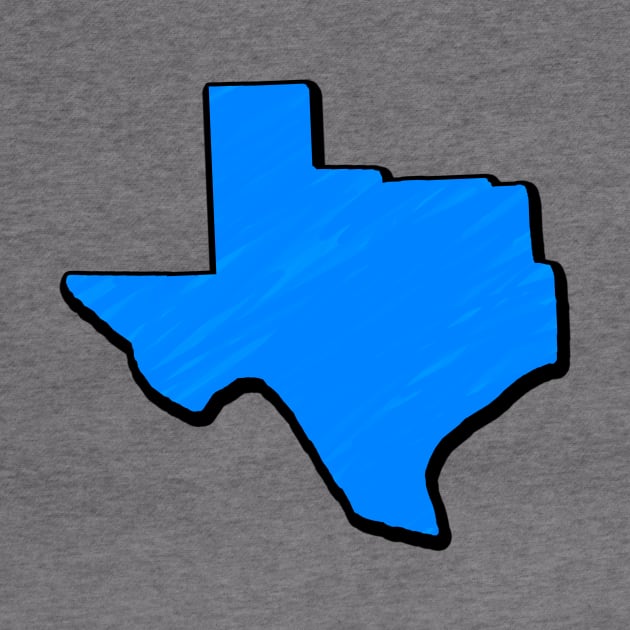 Bright Blue Texas Outline by Mookle